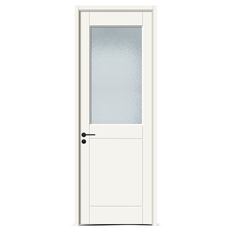 GW-123B Pure witte PVC MDF badkamer glazen houten deur