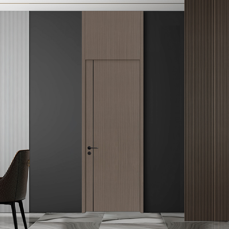 GW-206 Zwarte schuurmachine PVC MDF houten binnendeur slaapkamer met zwarte aluminium decoratielijn