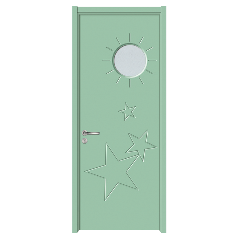 GA20-113B Groene cartoon PVC gesneden kamerdeur glazen houten deur