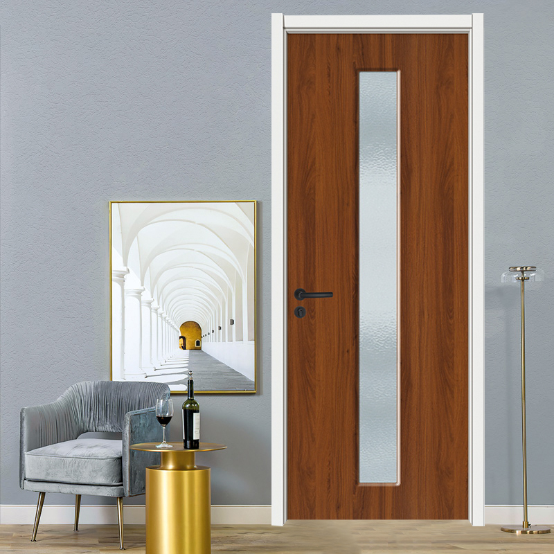 GA20-99B Notenhouten kantoordeur binnen matglazen deur PVC houten deur